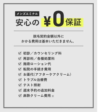 エミナルクリニックメンズ徳島院安心の0円保証